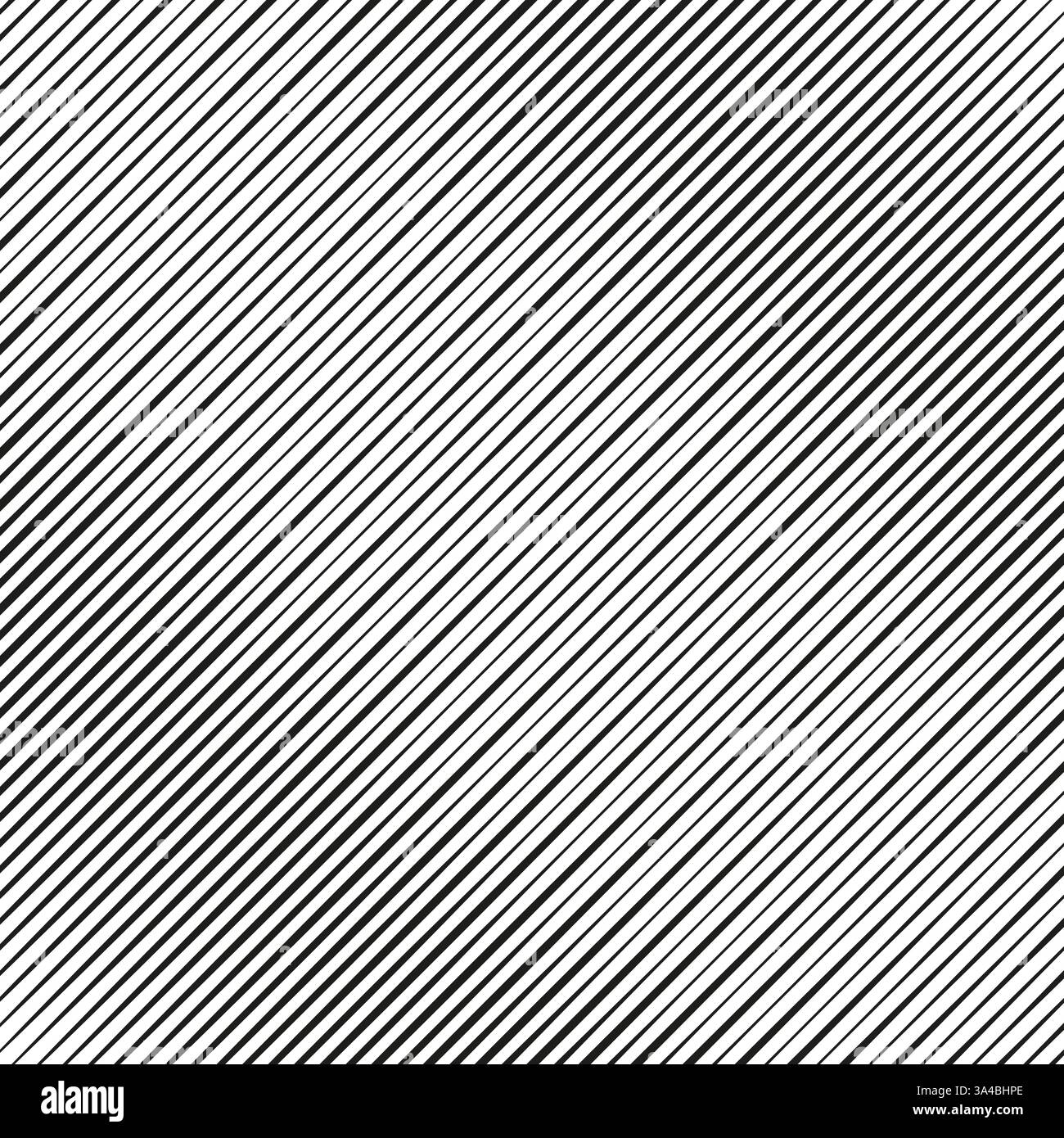 Diagonales Linienmuster. Schwarz-weiße Streifen. Geometrische Hintergrundstruktur. Minimales Vektordesign. Stock Vektor