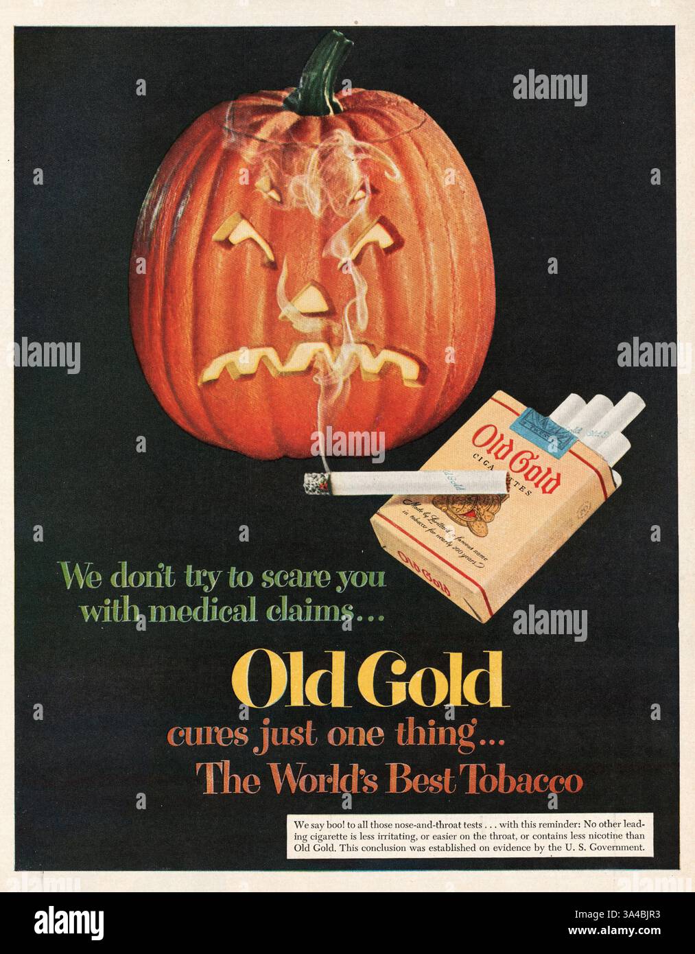 1952 US Magazine Old Gold Zigarettenwerbung Stockfoto