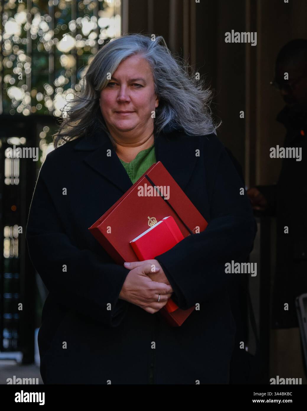 Heidi Alexander, Staatssekretärin für Verkehr verlässt Downing Street nach der wöchentlichen Kabinettssitzung. Stockfoto