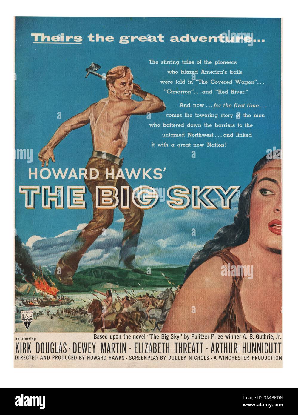 1952 US-Magazin The Big Sky Film Advert Stockfoto