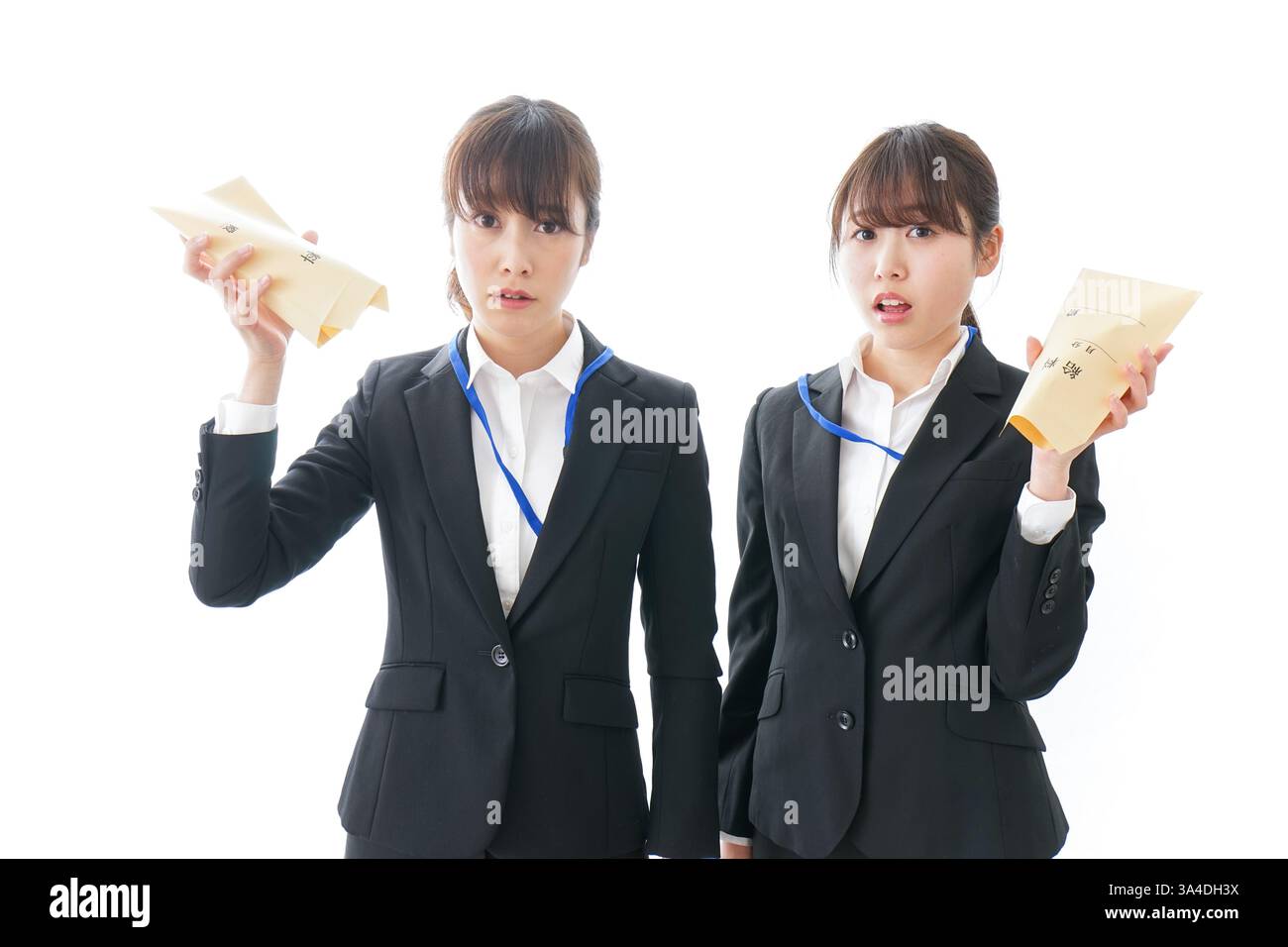 Junge Geschäftsfrau und Gehalt Stockfoto