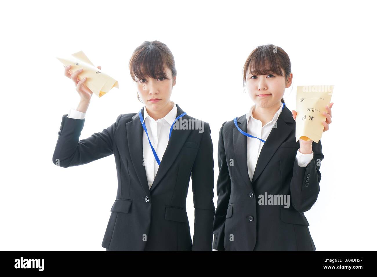 Junge Geschäftsfrau und Gehalt Stockfoto