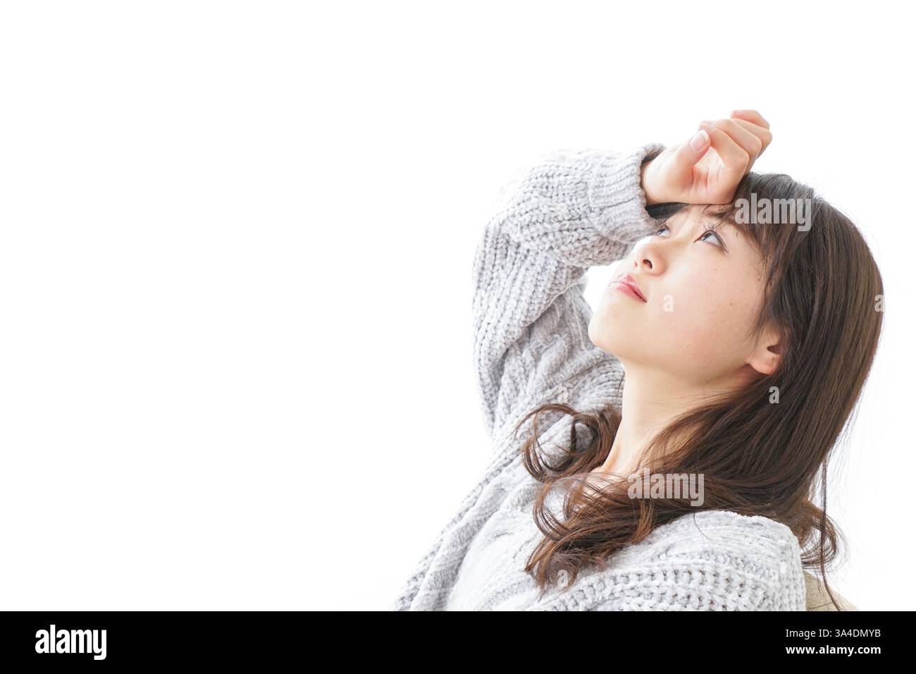 Frau mit Fieber Stockfoto