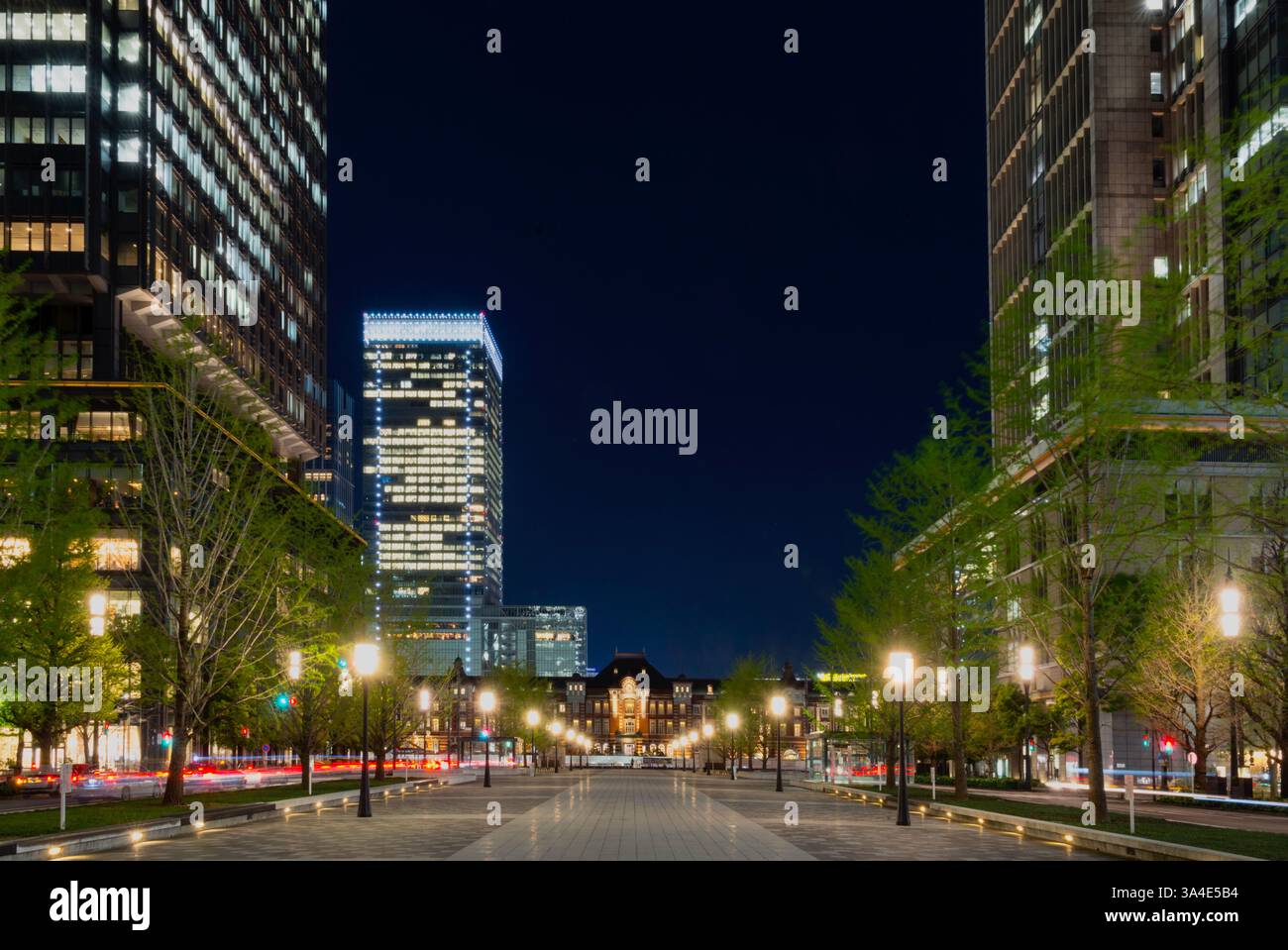 Das Foto zeigt das Empfangsgebäude am Bahnhof Tokio im Geschäftsviertel Marunouchi in Tokio, Japan. Fotograf: Rob Gilhooly Stockfoto