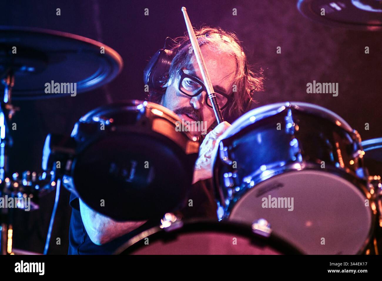 Buenos Aires (18. März 2025). Alternative Rock Band Garbage (Butch Vig, Schlagzeug) spielt live im Obras Stadium in Buenos Aires, Argentinien. Quelle: Mariano Garcia/Alamy Live News Stockfoto