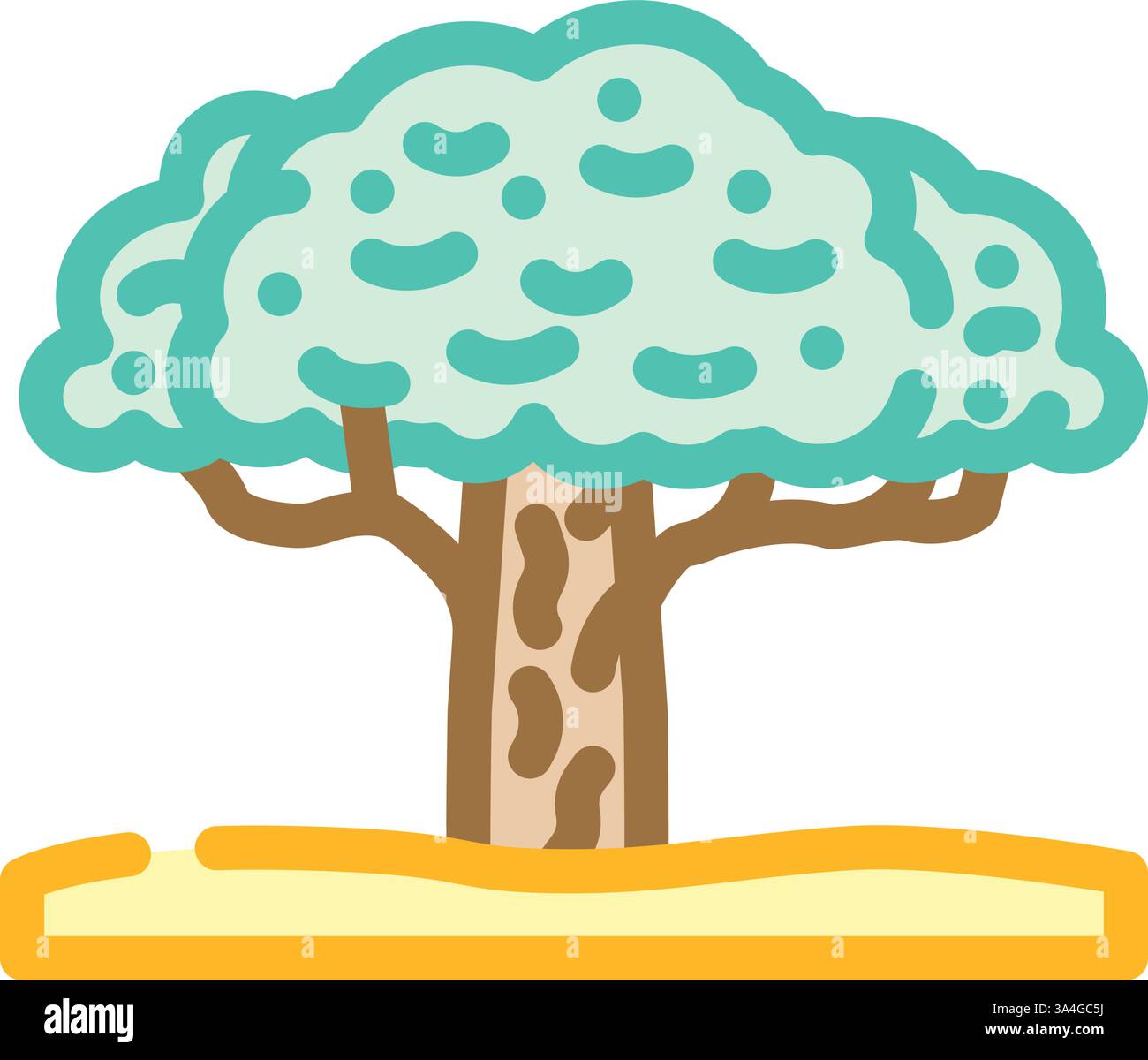 Baum umweltbewusste Farbe Symbol Vektor Illustration Stock Vektor