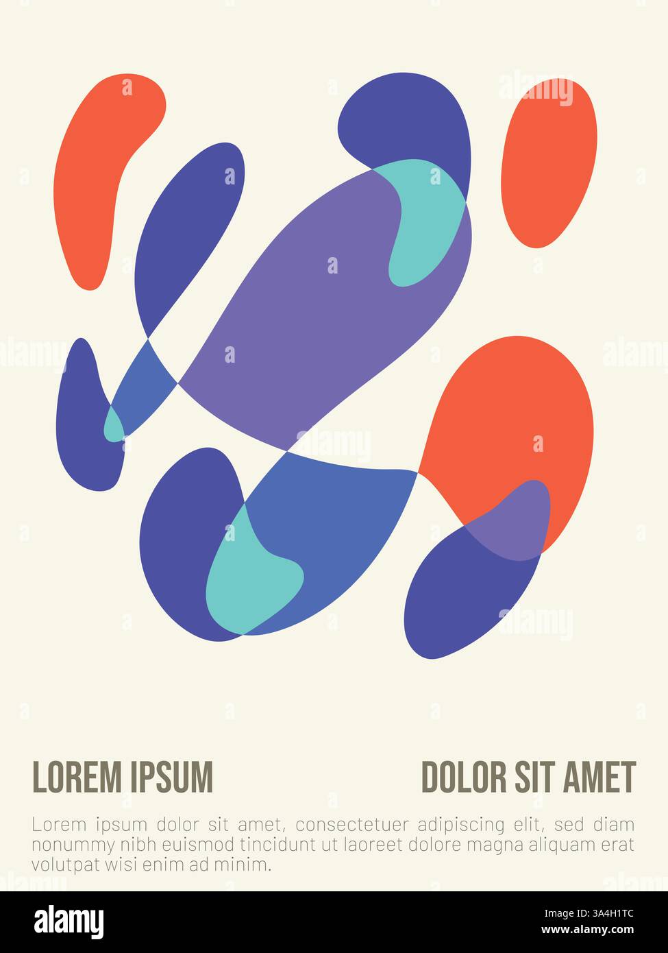 Abstrakte Bauhaus-Vorlage im modernen Look. Abstrakte bauhaus-Stil Sommer-Poster-Vorlage mit Beispieltext-Vektor-Illustration Stock Vektor