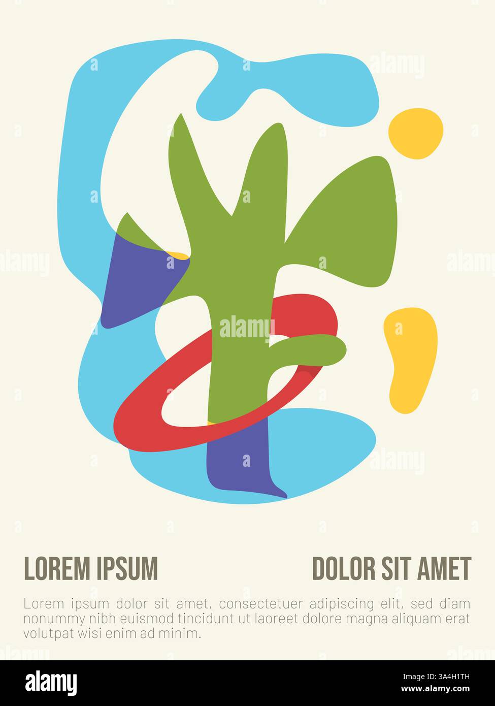 Farbenfrohes Sommerdesign im Bauhaus-Thema. Abstrakte bauhaus-Stil Sommer-Poster-Vorlage mit Beispieltext-Vektor-Illustration Stock Vektor