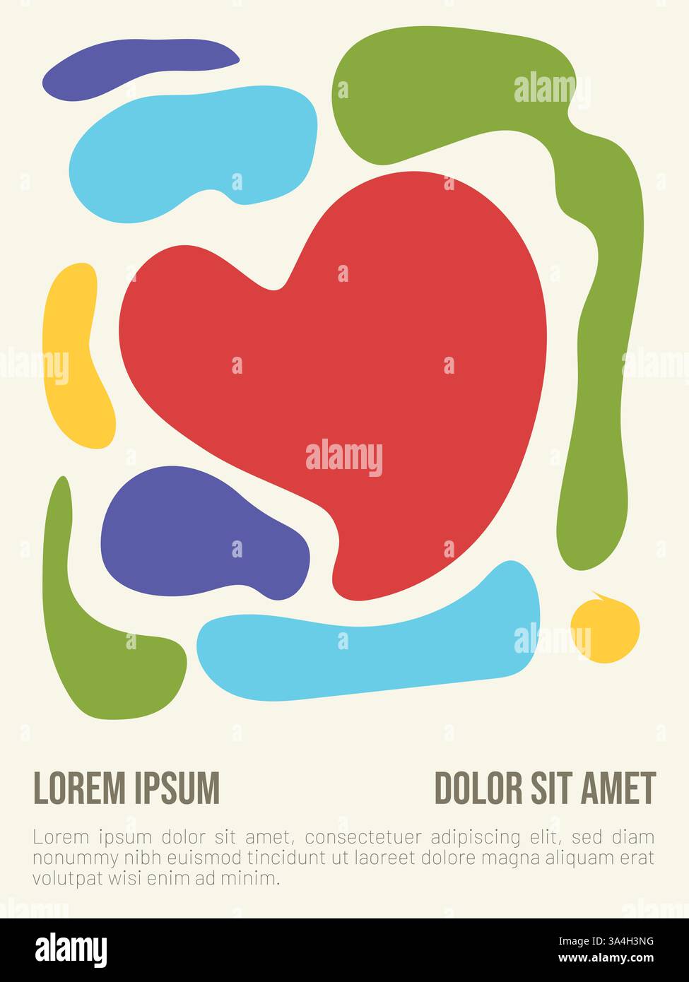 Symmetrie des Wärmekonzepts. Abstrakte bauhaus-Stil Sommer-Poster-Vorlage mit Beispieltext-Vektor-Illustration Stock Vektor Symmetrie des Wärmekonzepts. Abstrakte bauhaus-Stil Sommer-Poster-Vorlage mit Beispieltext-Vektor-Illustration Stock Vektor