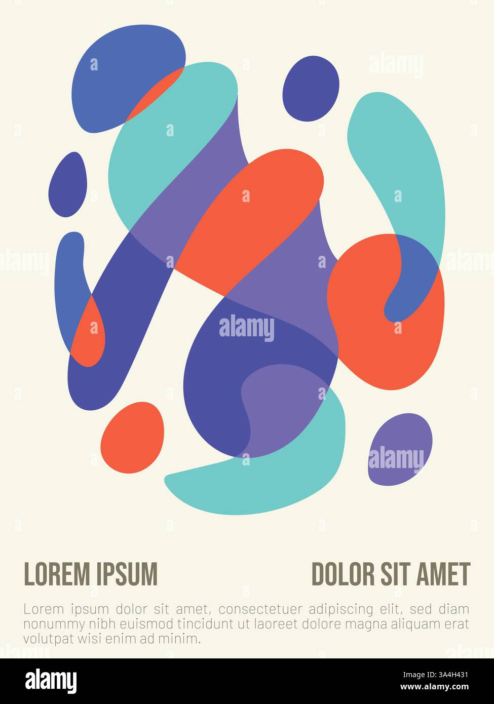 Helles Sommerposter mit Bauhauselementen. Abstrakte bauhaus-Stil Sommer-Poster-Vorlage mit Beispieltext-Vektor-Illustration Stock Vektor