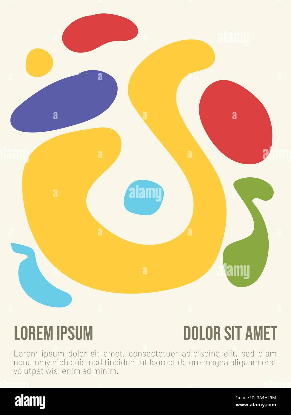 Abstraktes Poster mit auffälligen Bauhausformen. Abstrakte bauhaus-Stil Sommer-Poster-Vorlage mit Beispieltext-Vektor-Illustration Stock Vektor