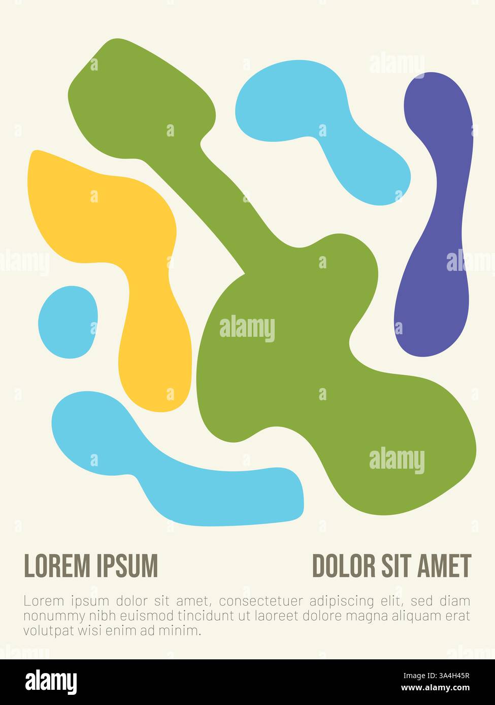 Trendiges Abstraktes Bauhaus-Poster-Design. Abstrakte bauhaus-Stil Sommer-Poster-Vorlage mit Beispieltext-Vektor-Illustration Stock Vektor