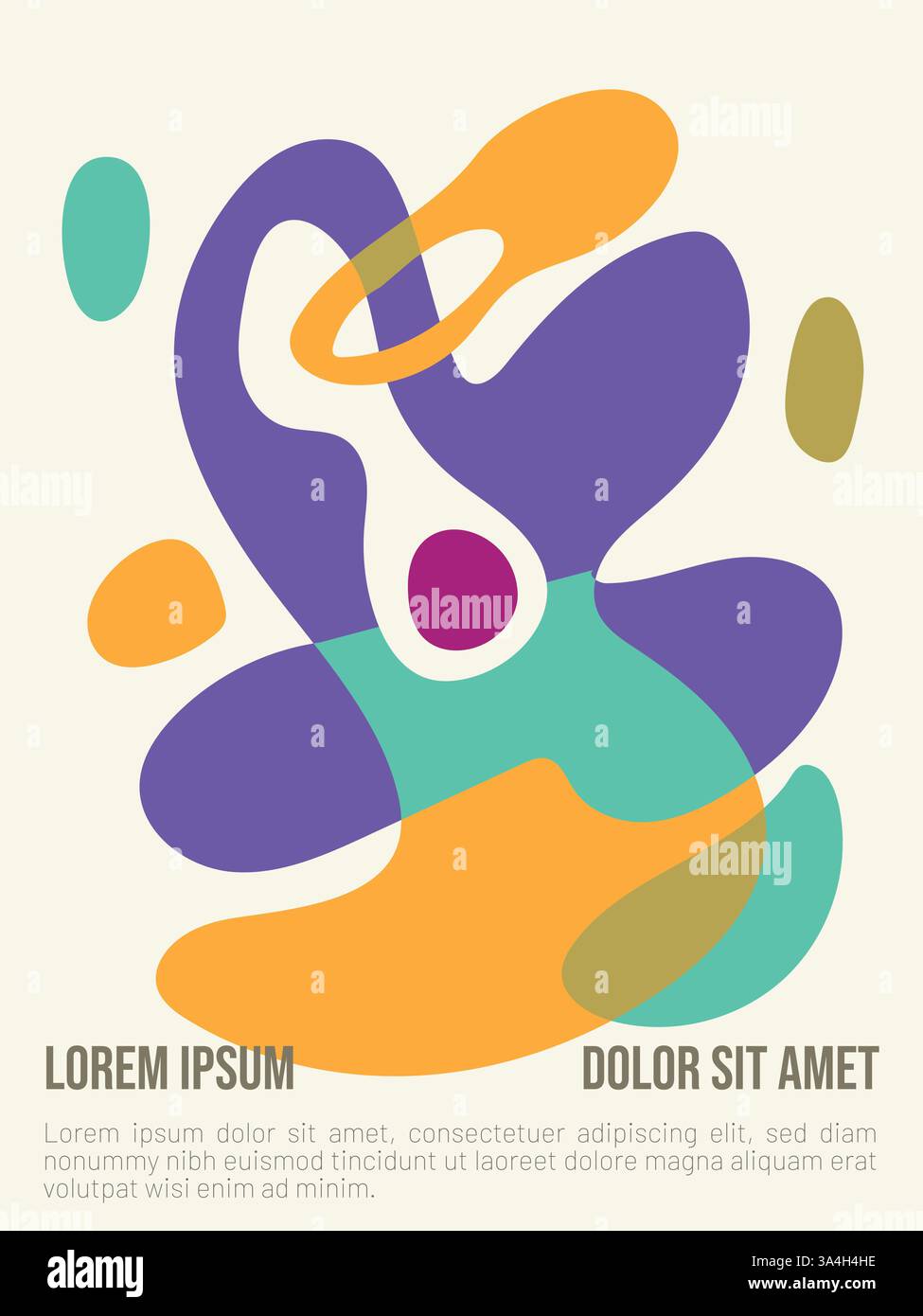 Abstraktes Design-Poster mit Bauhaus-Farben. Abstrakte bauhaus-Stil Sommer-Poster-Vorlage mit Beispieltext-Vektor-Illustration Stock Vektor