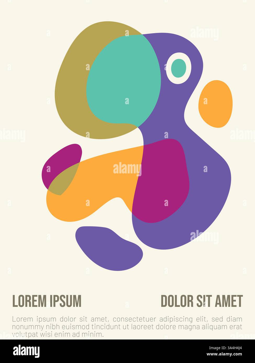 Abstraktes Geometrisches Sommerposter-Design. Abstrakte bauhaus-Stil Sommer-Poster-Vorlage mit Beispieltext-Vektor-Illustration Stock Vektor