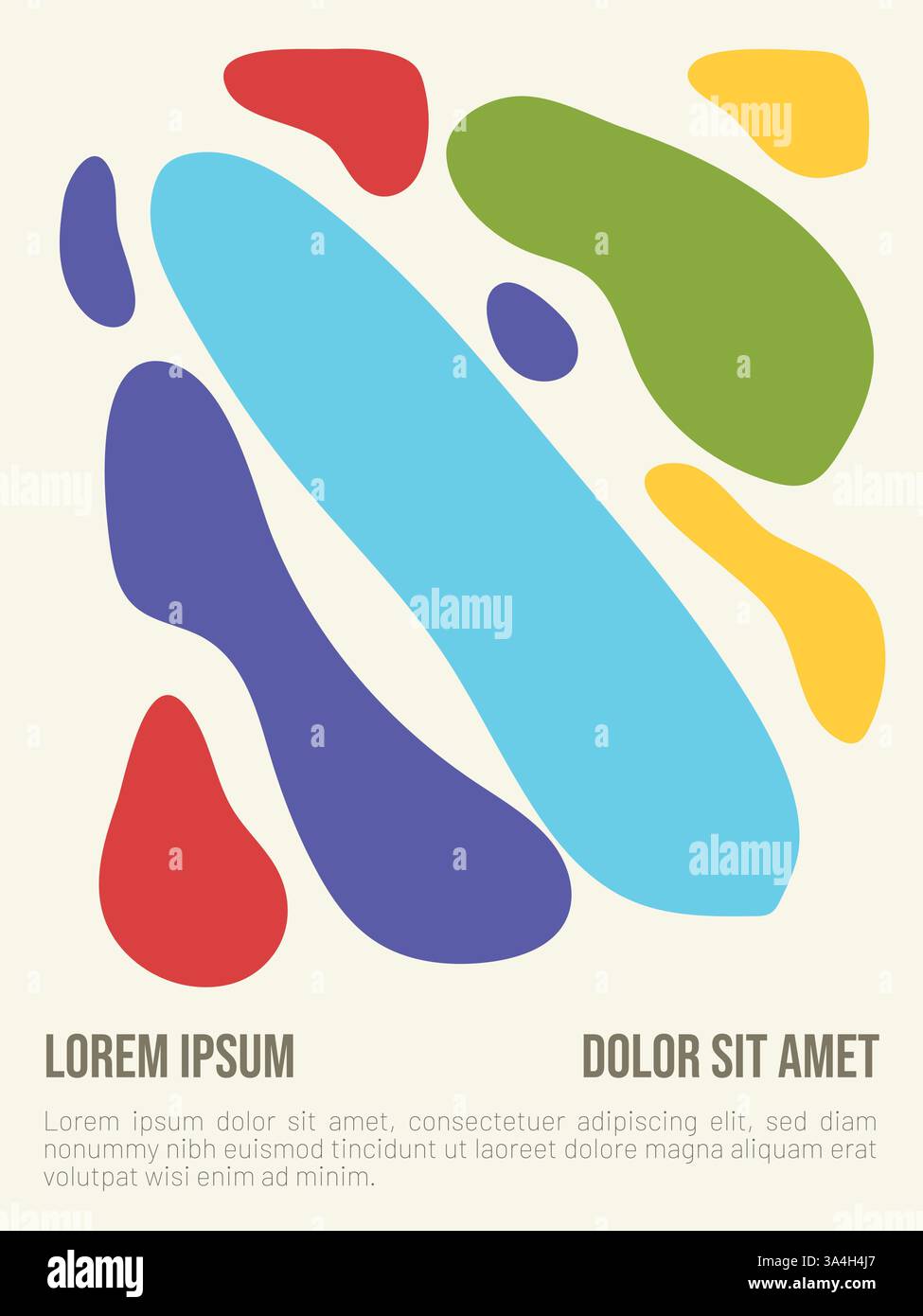 Helles Abstraktes Poster Vorlage Bauhaus Design. Abstrakte bauhaus-Stil Sommer-Poster-Vorlage mit Beispieltext-Vektor-Illustration Stock Vektor