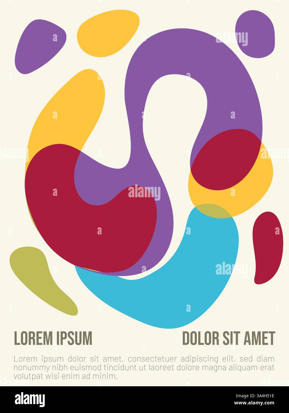 Minimal Geometrische Bauhaus-Poster-Vorlage. Abstrakte bauhaus-Stil Sommer-Poster-Vorlage mit Beispieltext-Vektor-Illustration Stock Vektor