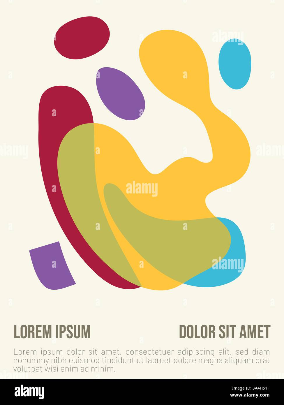 Abstraktes buntes Sommerplakat im Bauhaus. Abstrakte bauhaus-Stil Sommer-Poster-Vorlage mit Beispieltext-Vektor-Illustration Stock Vektor