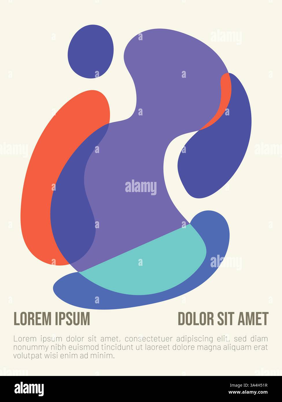 Abstrakte Plakatabbildung Des Modernen Bauhauses. Abstrakte bauhaus-Stil Sommer-Poster-Vorlage mit Beispieltext-Vektor-Illustration Stock Vektor