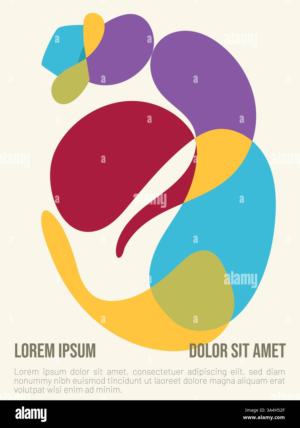 Buntes Bauhaus-Vektor-Poster für den Sommer. Abstrakte bauhaus-Stil Sommer-Poster-Vorlage mit Beispieltext-Vektor-Illustration Stock Vektor