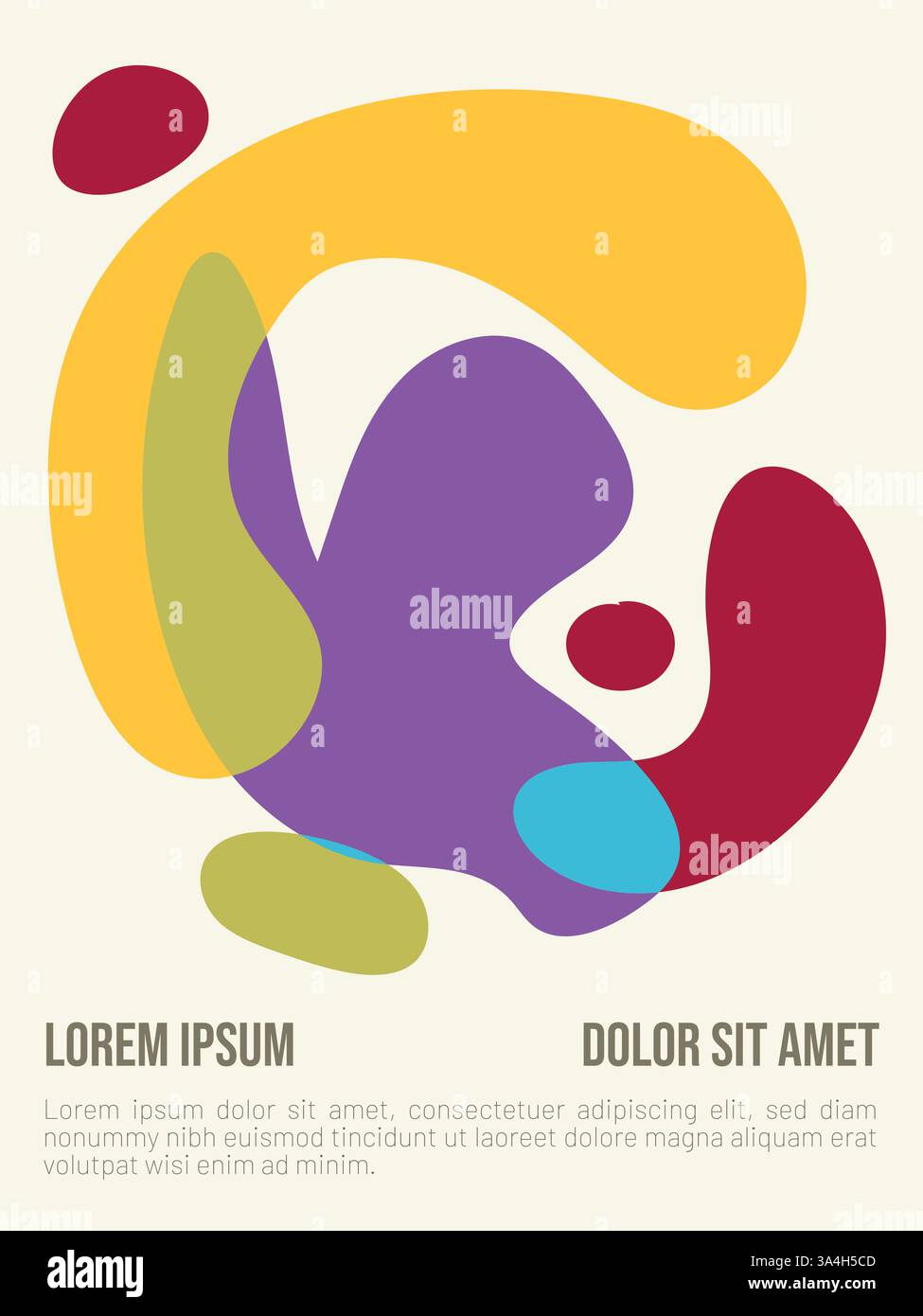 Bauhaus Graphic Design Poster Vorlage. Abstrakte bauhaus-Stil Sommer-Poster-Vorlage mit Beispieltext-Vektor-Illustration Stock Vektor