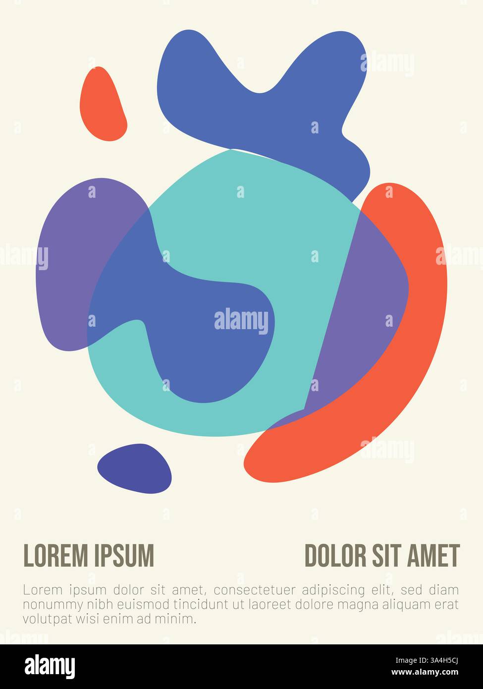 Abstraktes Bauhaus-Layout mit Beispieltext. Abstrakte bauhaus-Stil Sommer-Poster-Vorlage mit Beispieltext-Vektor-Illustration Stock Vektor