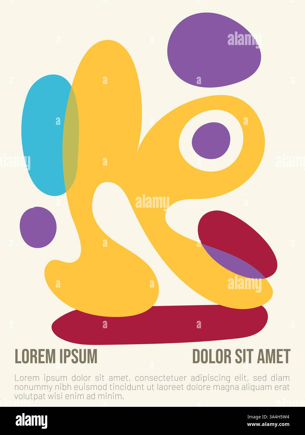 Abstraktes Vektorplakat mit Bauhauselementen. Abstrakte bauhaus-Stil Sommer-Poster-Vorlage mit Beispieltext-Vektor-Illustration Stock Vektor