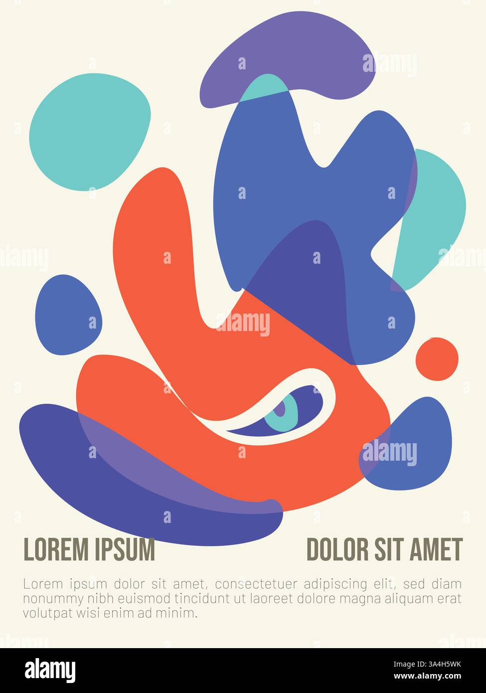 Liquid Sunshine Konzept. Abstrakte bauhaus-Stil Sommer-Poster-Vorlage mit Beispieltext-Vektor-Illustration Stock Vektor Liquid Sunshine Konzept. Abstrakte bauhaus-Stil Sommer-Poster-Vorlage mit Beispieltext-Vektor-Illustration Stock Vektor