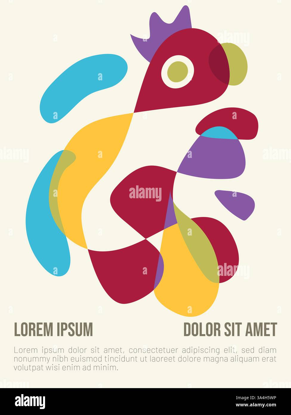 Minimalistisches Bauhaus Sommer-Poster. Abstrakte bauhaus-Stil Sommer-Poster-Vorlage mit Beispieltext-Vektor-Illustration Stock Vektor