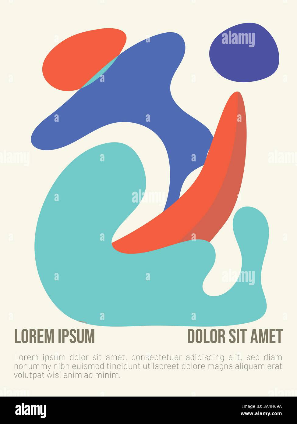 Geometrisches abstraktes Poster im Bauhaus-Stil. Abstrakte bauhaus-Stil Sommer-Poster-Vorlage mit Beispieltext-Vektor-Illustration Stock Vektor