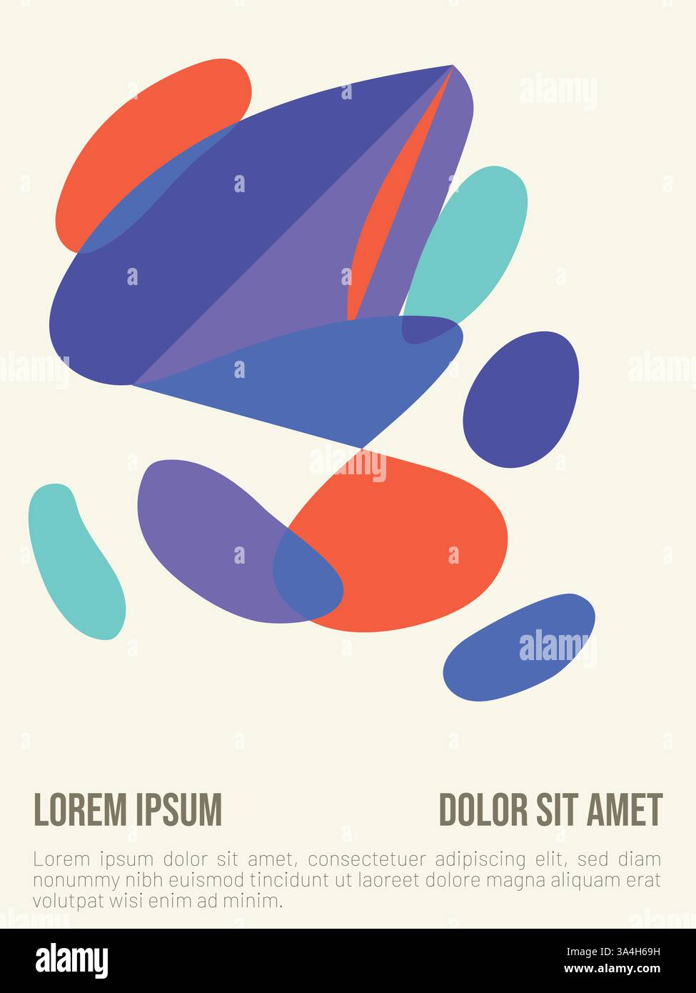 Abstraktes Poster-Layout Des Modernen Bauhauses Im Sommer. Abstrakte bauhaus-Stil Sommer-Poster-Vorlage mit Beispieltext-Vektor-Illustration Stock Vektor