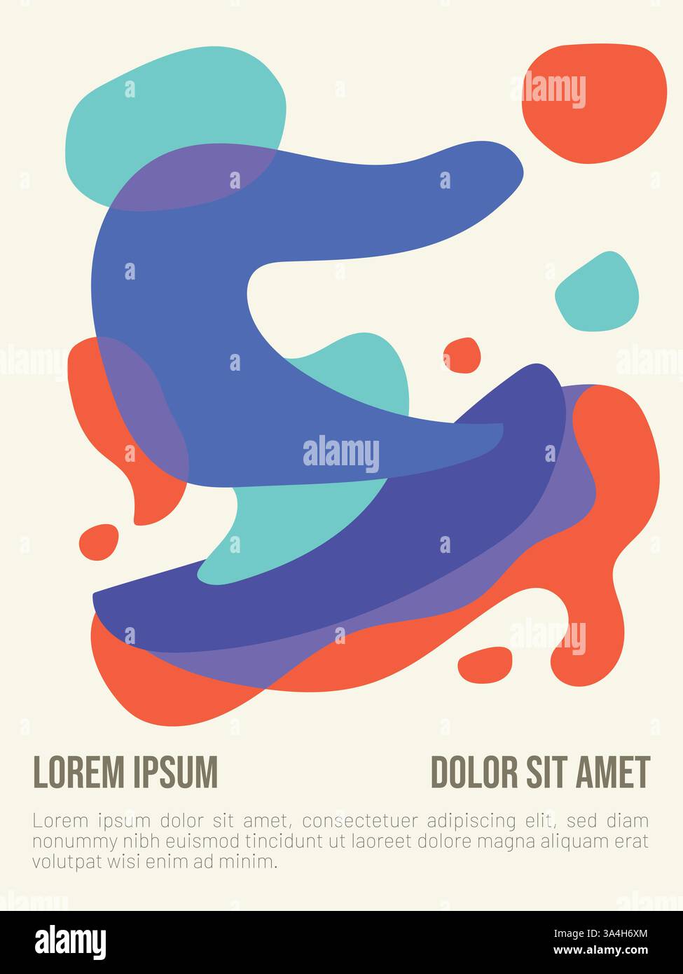 Abstraktes Sommerplakat Im Bauhaus-Stil. Abstrakte bauhaus-Stil Sommer-Poster-Vorlage mit Beispieltext-Vektor-Illustration Stock Vektor