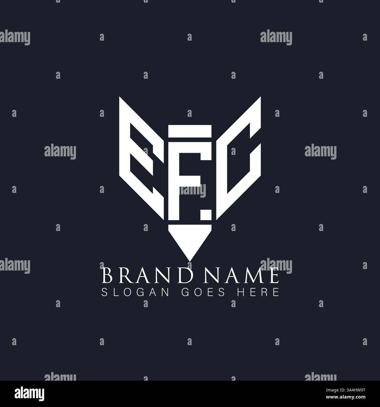 EFC einzigartiges modernes flaches abstraktes geometrisches Initialen Vektorbuchstabe Logo Design. EFC-Monogramm-Logo. Stock Vektor