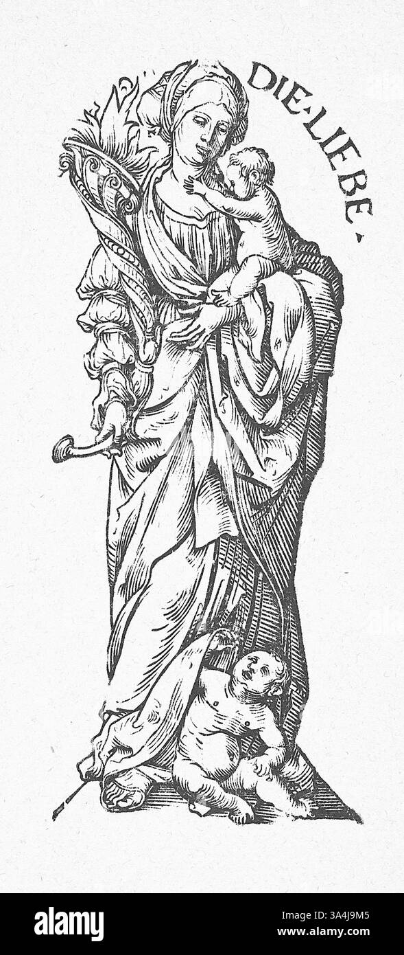 Hans Burgkmair - Die Sieben Tugenden - Wohltätigkeit Stockfoto