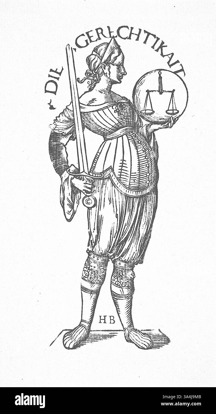 Hans Burgkmair - Die Sieben Tugenden - Gerechtigkeit Stockfoto