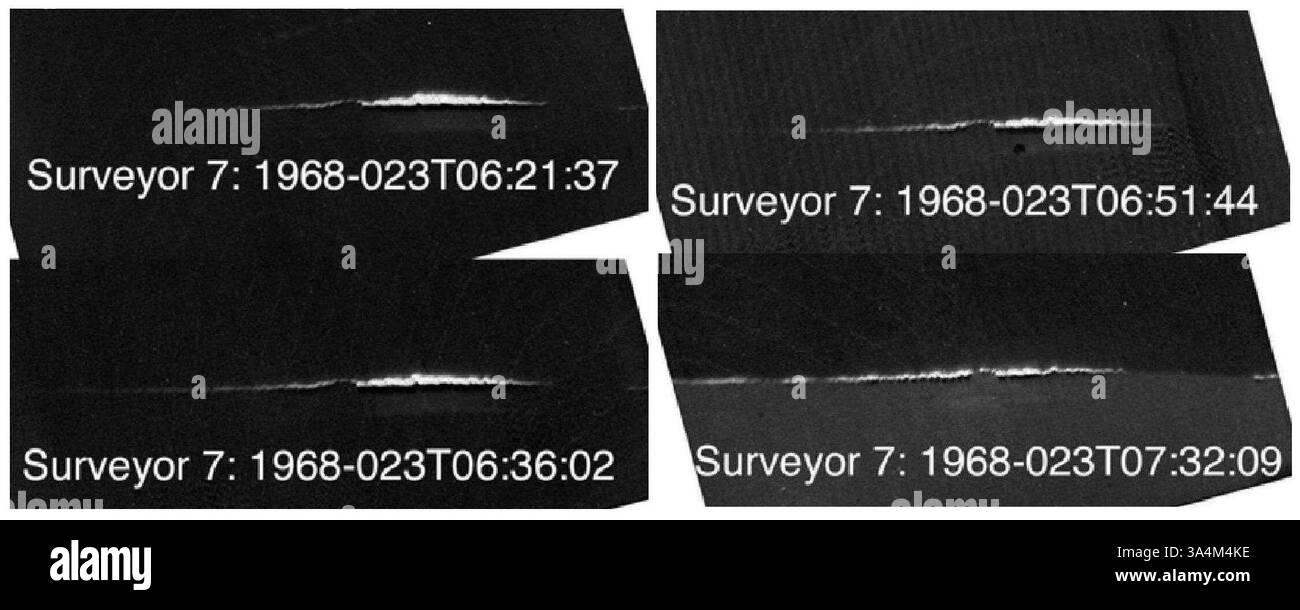 5. September 2013 - der Ursprung des Mondstaubgeheimnisses... Erkundung der Mysterien des Mondstaubs... die ursprünglichen Mondlandungen ließen eine ganze Generation in den Himmel blicken - allerdings will die NASA jetzt eines der lange nicht aufgelösten Geheimnisse des Satelliten erkunden... Eine neue Raumsonde, die am Freitag (6. September) startet, wurde entwickelt, um die Exosphäre des Mondes und die Mondstaubumgebung zu untersuchen und hoffentlich das Geheimnis des seltsamen Leuchtens am Horizont des Mondes vor Sonnenaufgang zu lösen, das erstmals 1968 von der NASA-Mission Surveyor 7 beobachtet wurde..... Das Glühen wurde später von Commander Eugene Cernan entworfen Stockfoto