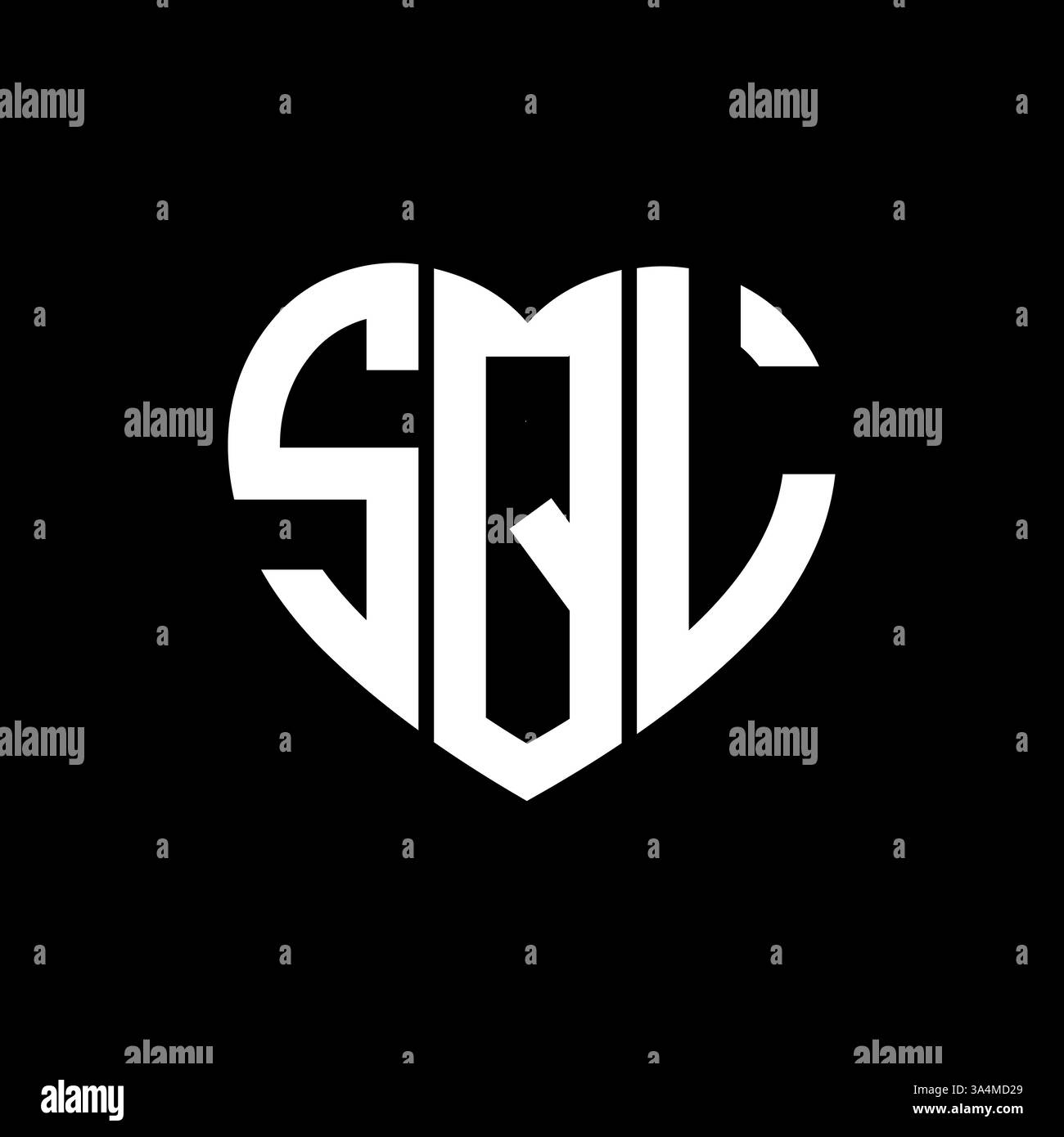SQL einzigartiges modernes flaches abstraktes geometrisches Initialen Vektor Letter Logo Design. SQL-Monogramm-Logo. Stock Vektor
