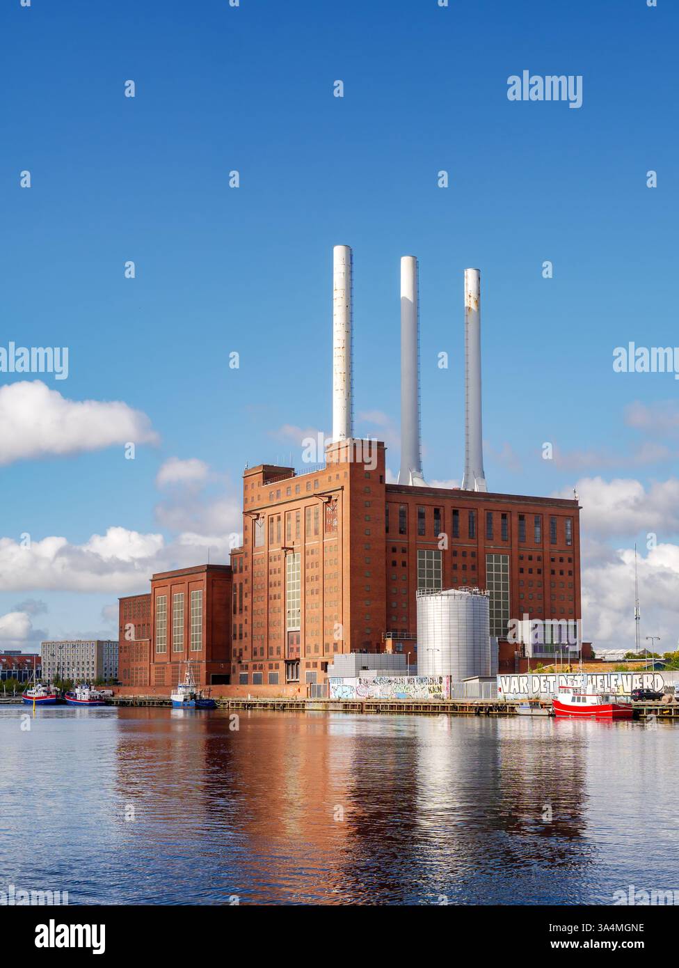 Svanemølleværket Fernwärmekraftwerk in Kopenhagen, zukünftiger Sitz des Technischen Museums, Bezirk Nordhavn, Dänemark Stockfoto