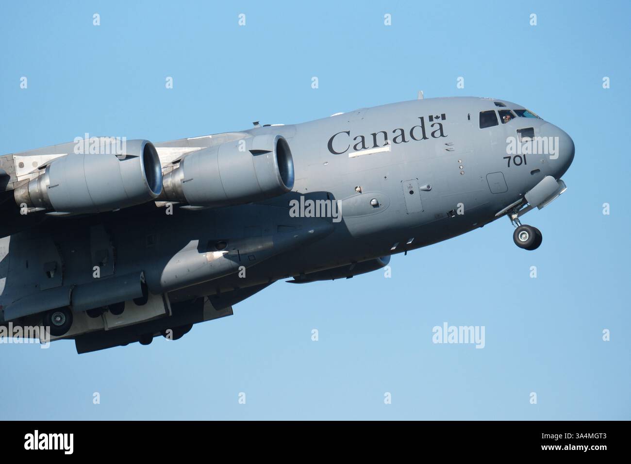Die Royal Canadian Air Force RCAF Boeing C-17 Globemaster startete im März 2025 Stockfoto