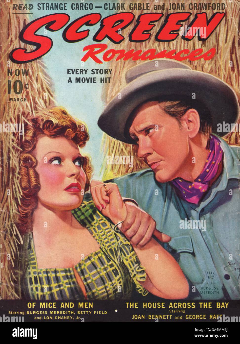 1940 Screen Romces US-Magazin Betty Field und Burgess Meredith Stockfoto