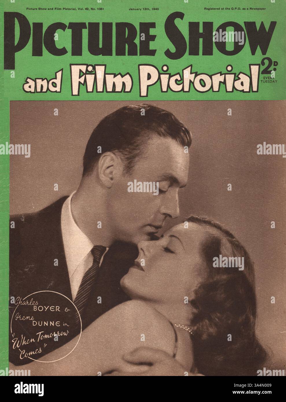 1940 Picture Show Charles Boyer und Irene Dunne in When Tomorrow Comes Stockfoto