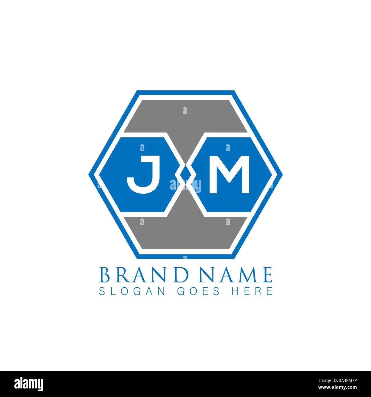 JM einzigartiges modernes flaches abstraktes geometrisches Initialen Vektor-Letter-Logo-Design. JM-Monogramm-Logo. Stock Vektor