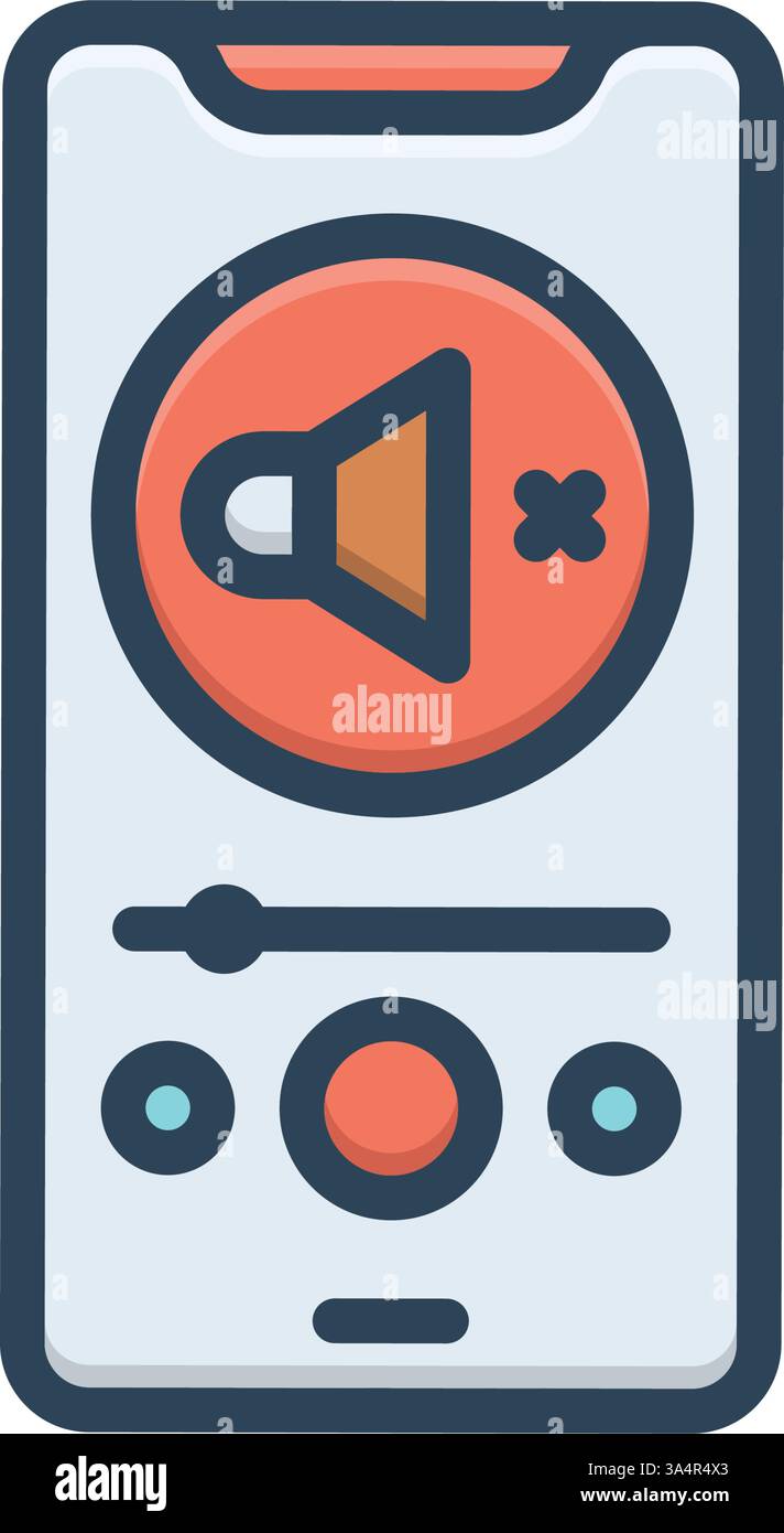 Symbol für Stummschaltung, Telefon Stock Vektor