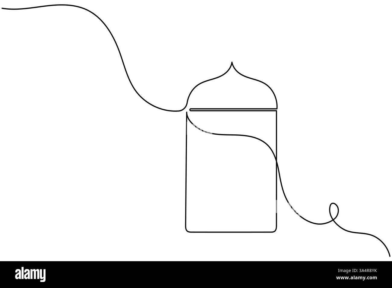 Islamisches Fenstersymbol durchgehende einzeilige Zeichnung einfache Umrisssilhouette Vektor-Illustration Stock Vektor