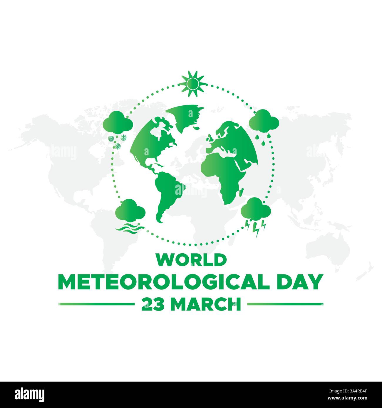 World Meteorological Day, 23. März, Banner, Poster, Social Media Post, Vektorabbildung Stock Vektor