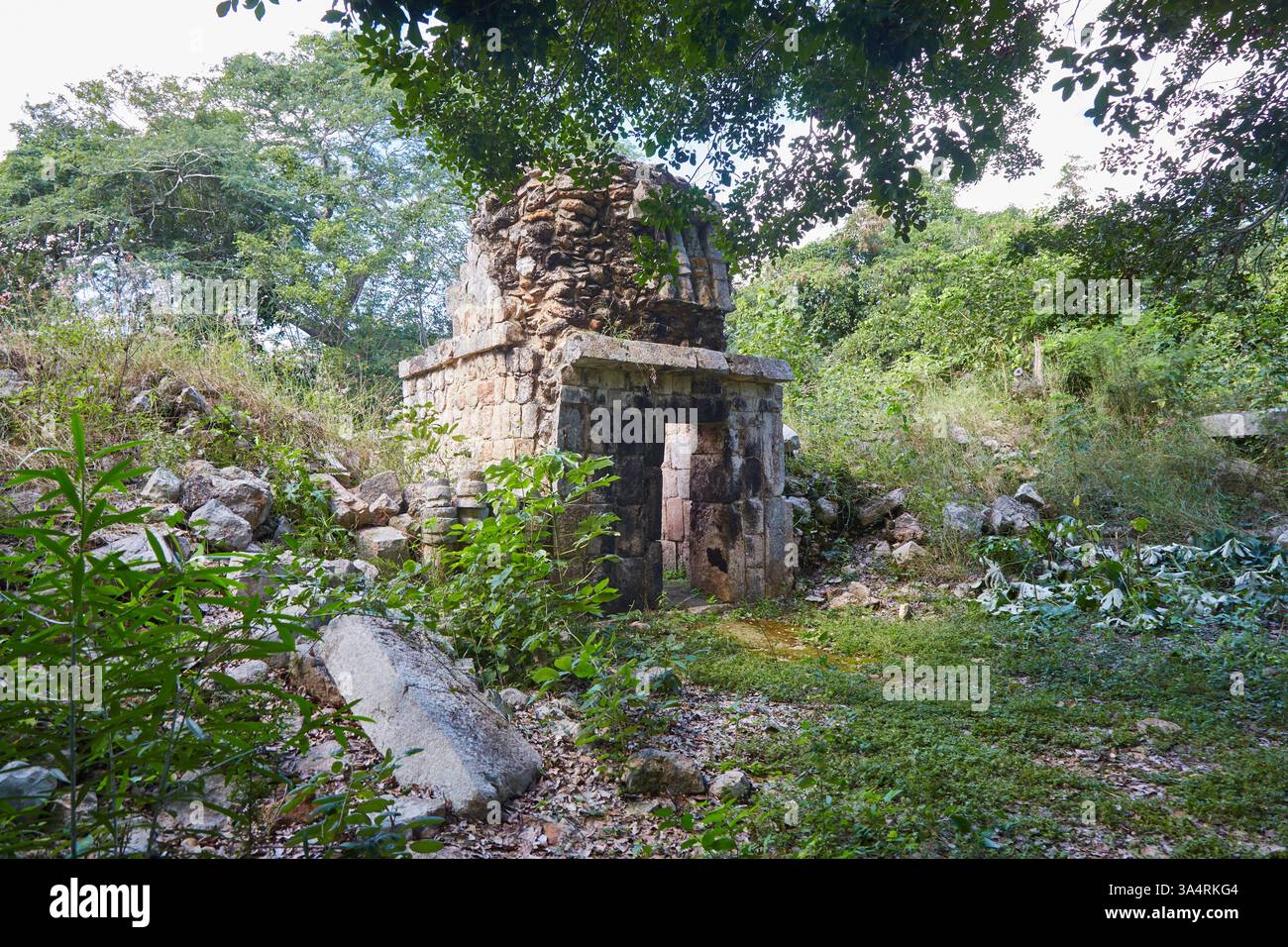 Seit 250 v. Chr. besetzt, erreichte Xlapak seinen Zenit ab etwa 800-1000 n. Chr.. Und das ist, als die Gebäude, die wir heute sehen, gebaut wurden. Stockfoto