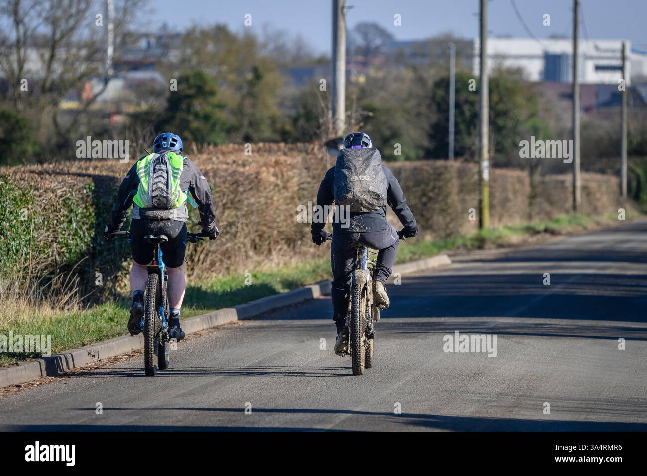 Howard fuhr Radfahrer nach dem Off-Road-Radfahren Stockfoto