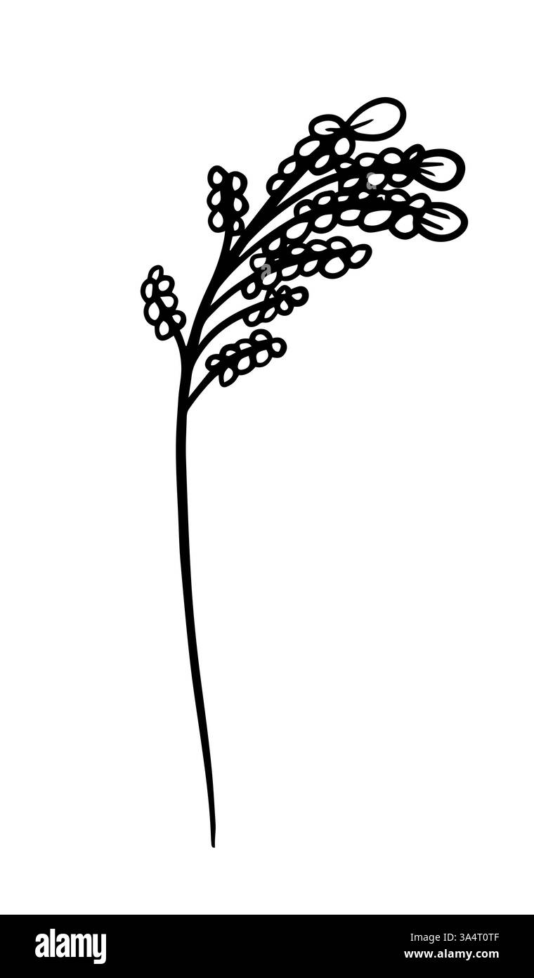 Blume eine Linie monochrom. Handzeichnung. Nicht AI, Vektorillustration Stock Vektor