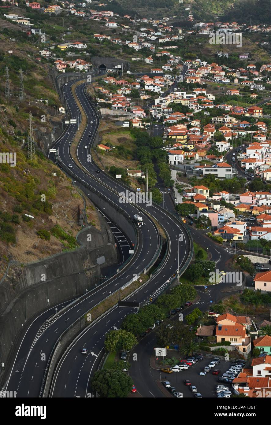 Autobahn VR1 in Madeira Portugal Stockfoto
