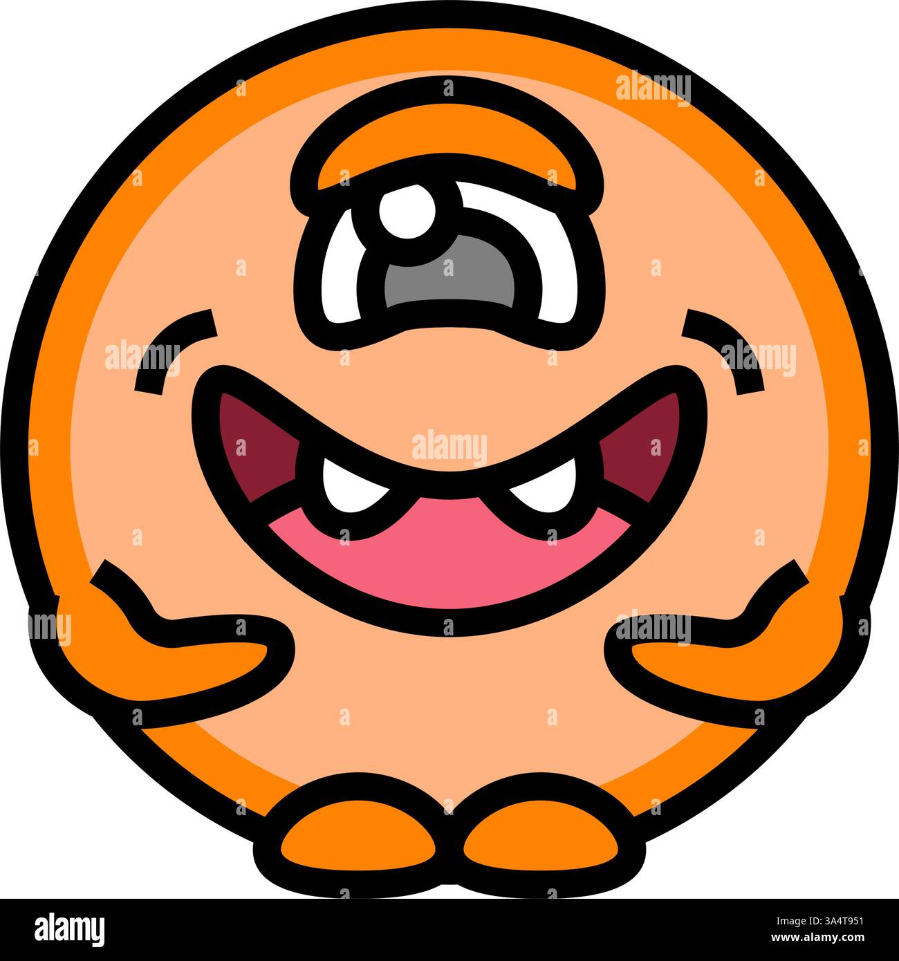 Runde geformte Monster niedliche Farbe Icon Vektor Illustration Stock Vektor