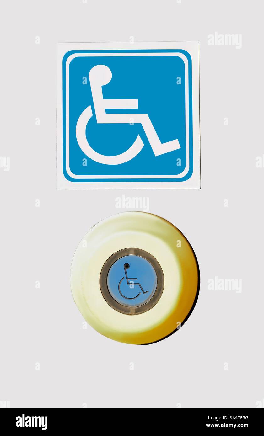 Symbol für deaktivierten Zugriff und Taste auf weißem Hintergrund. Stockfoto